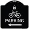 Signmission Parking W/ Lock Cycle & Left Arrow Heavy-Gauge Aluminum Architectural Sign, 18" x 18", BS-1818-23474 A-DES-BS-1818-23474 - alternate 1